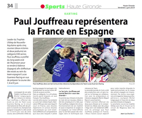 Article Journal Haute Gironde-Paul JOUFFREAU - JUIN  2019