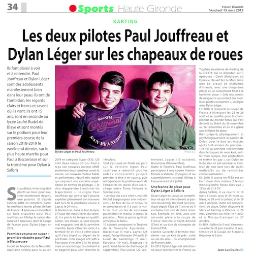 Article Journal Haute Gironde-Paul JOUFFREAU - MARS 2019